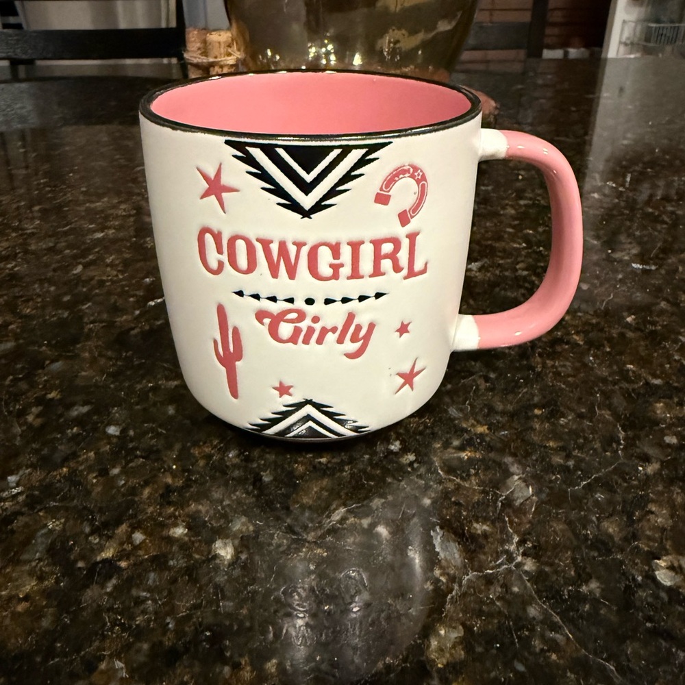 Cowgirl Girly Pink and White Mug